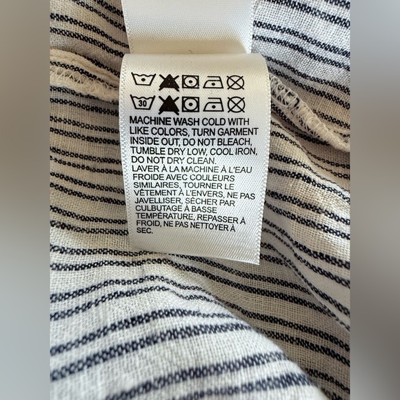 NWT Lucky Brand Linen Striped Sleeveless Tunic Top Small - Picture 2 of 9